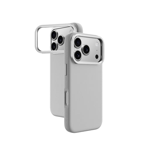 Apple iPhone 17 Pro Max Kılıf M-safe Şarj Özellikli Standlı Amazingthing Glamour Mag Serisi PU Kapak Gri