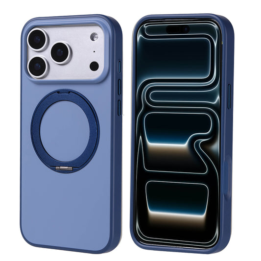 Apple iPhone 17 Pro Max Kılıf M-Safe Şarj Özellikli Standlı Zore Proton Silikon Kapak Lacivert