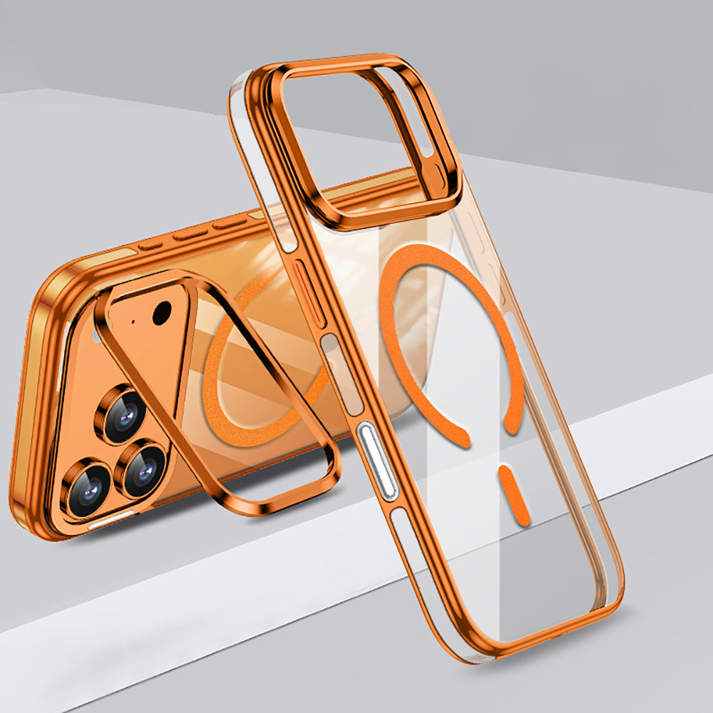 Apple iPhone 17 Pro Max Kılıf M-safe Şarj Özellikli Wlons Standlı Efsane Kapak Siyah