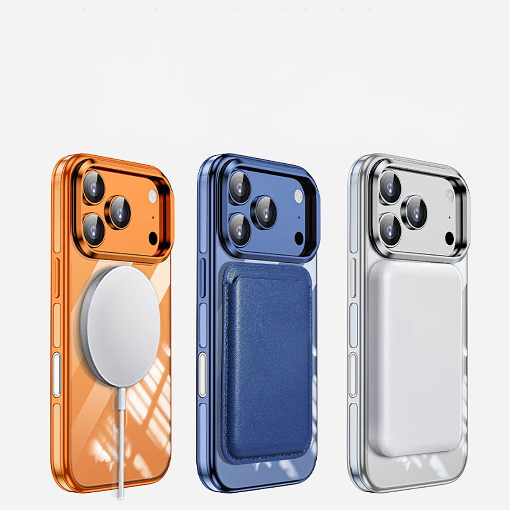 Apple iPhone 17 Pro Max Kılıf M-safe Şarj Özellikli Wlons Standlı Efsane Kapak Turuncu