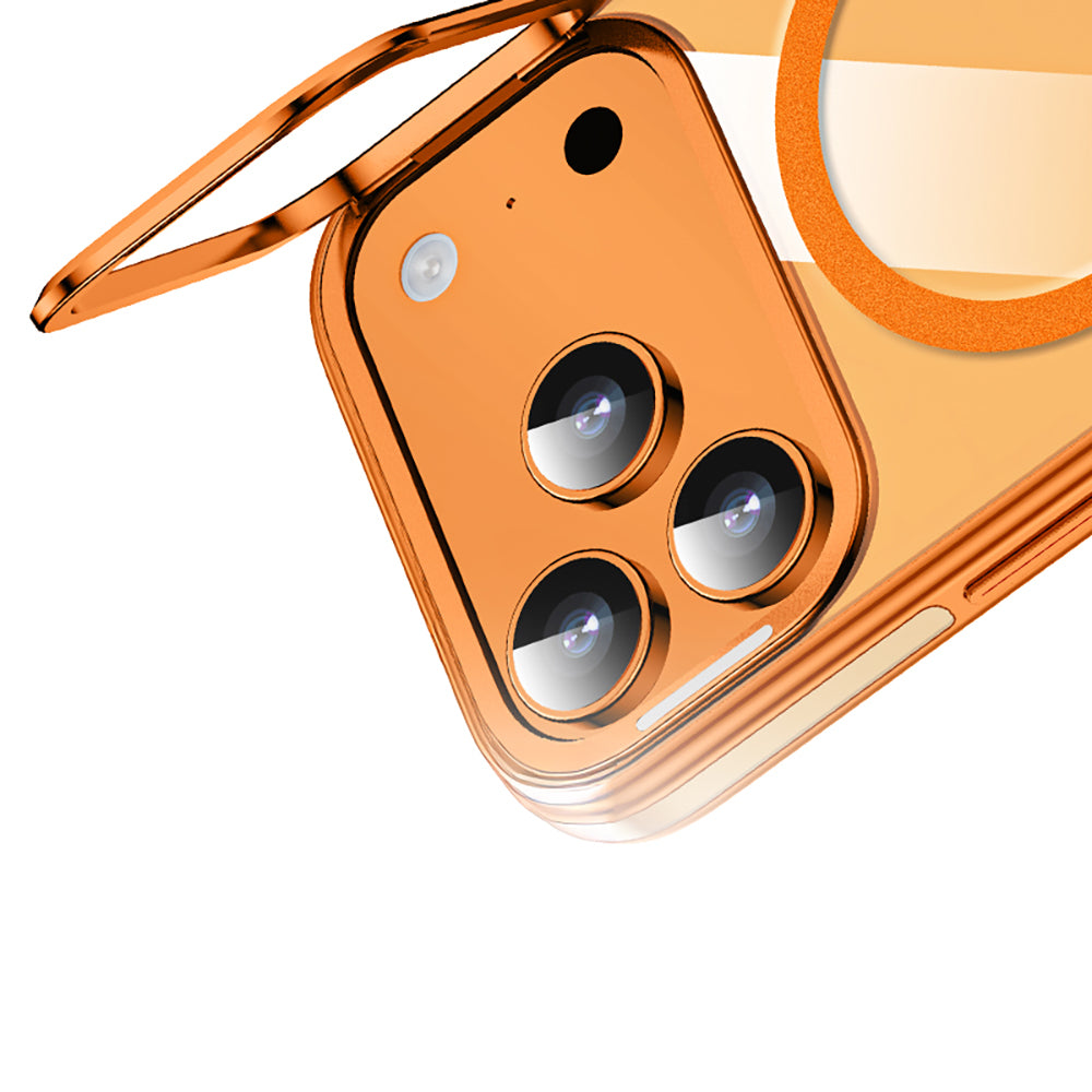 Apple iPhone 17 Pro Max Kılıf M-safe Şarj Özellikli Wlons Standlı Efsane Kapak Siyah