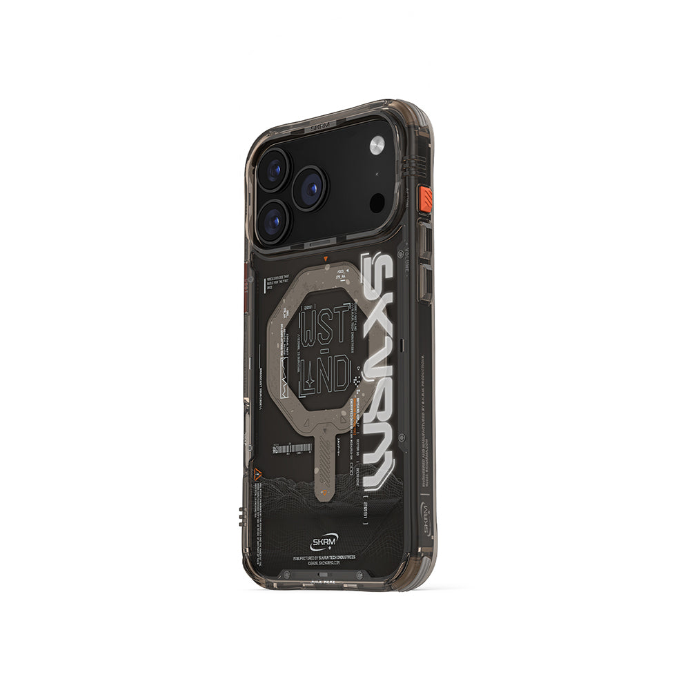 Apple iPhone 17 Pro Max Kılıf M-safe Şarj Özellikli Yazı Desenli Airbag Tasarımlı Skinarma Sonix Kapak Şeffaf