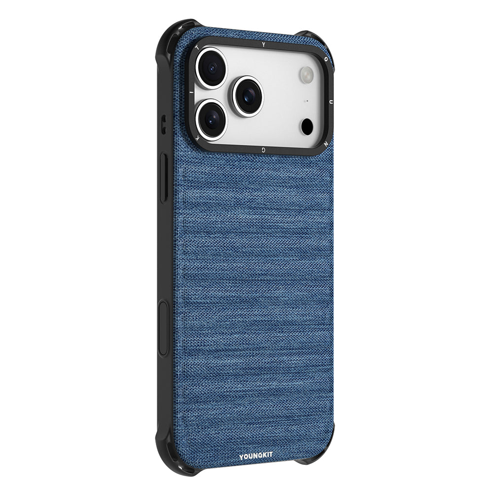 Apple iPhone 17 Pro Max Kılıf M-safe Şarj Özellikli Youngkit Canvas Serisi Kapak Mürdüm