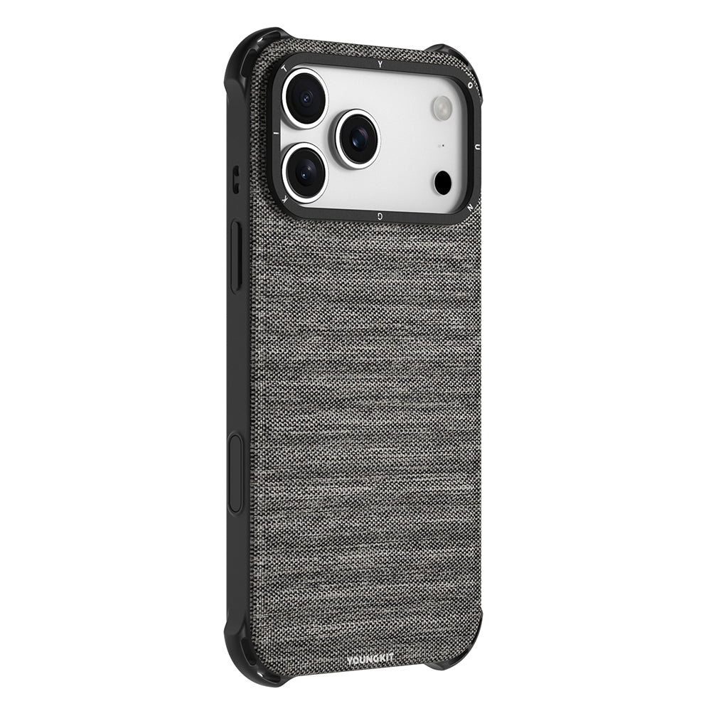 Apple iPhone 17 Pro Max Kılıf M-safe Şarj Özellikli Youngkit Canvas Serisi Kapak Mavi