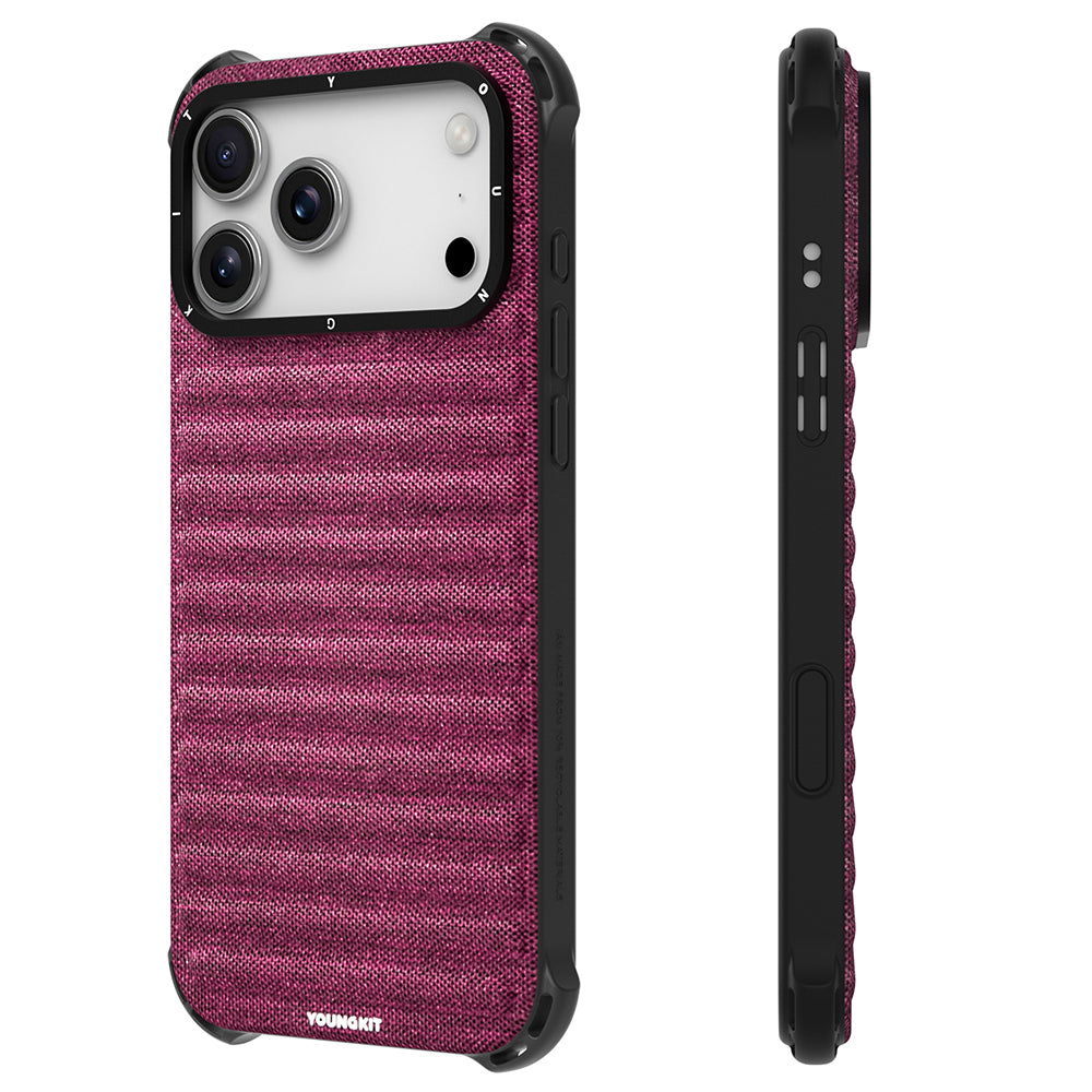 Apple iPhone 17 Pro Max Kılıf M-safe Şarj Özellikli Youngkit Canvas Serisi Kapak Gri
