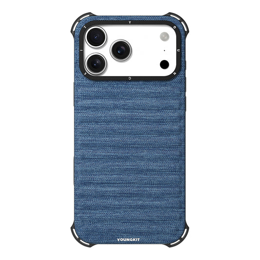 Apple iPhone 17 Pro Max Kılıf M-safe Şarj Özellikli Youngkit Canvas Serisi Kapak Gri