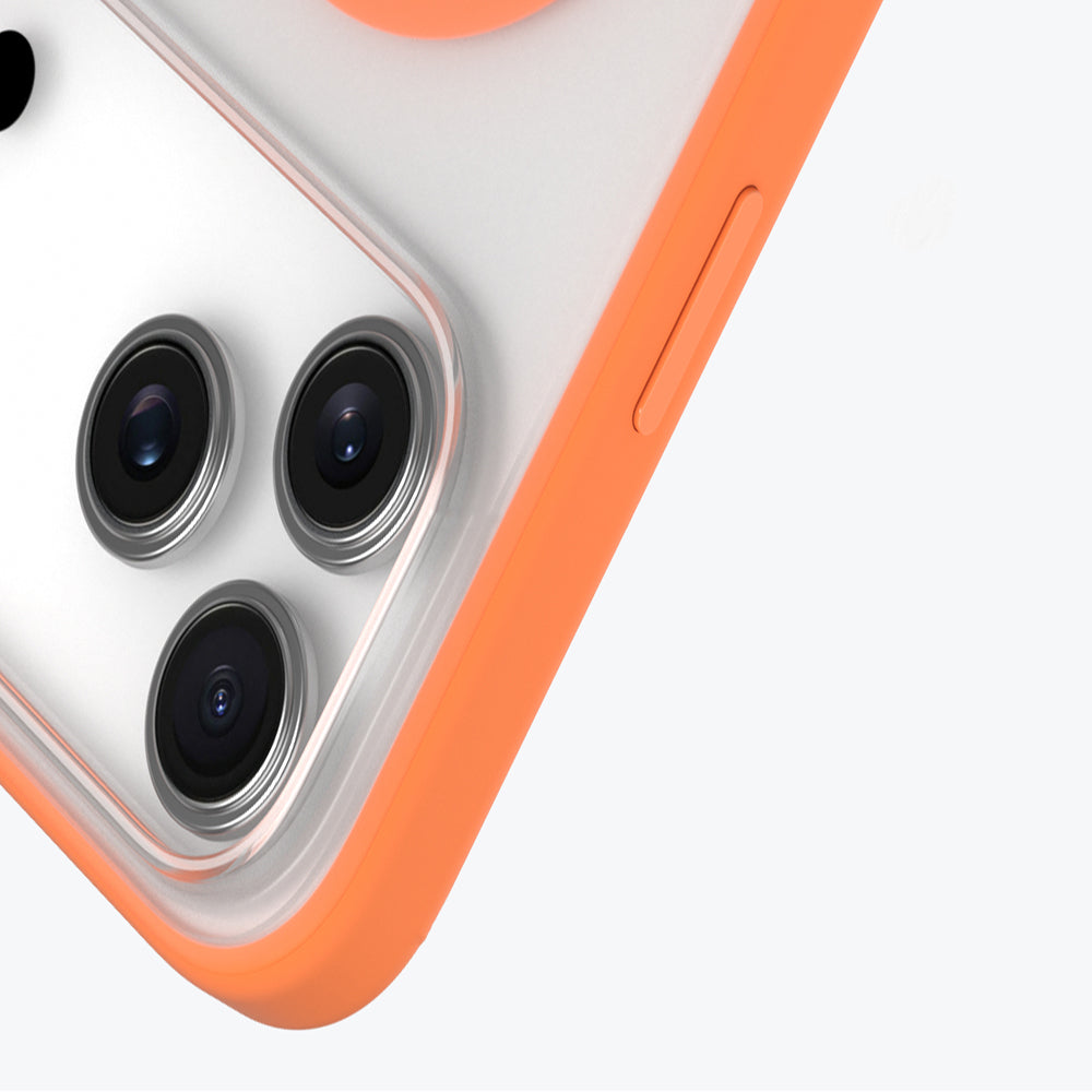 Apple iPhone 17 Pro Max Kılıf M-safe Şarj Özellikli Youngkit Clear Serisi Kapak Turuncu