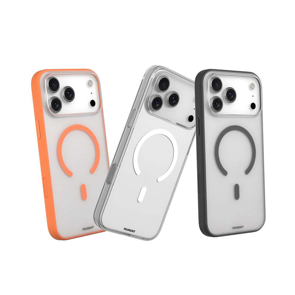 Apple iPhone 17 Pro Max Kılıf M-safe Şarj Özellikli Youngkit Clear Serisi Kapak Siyah