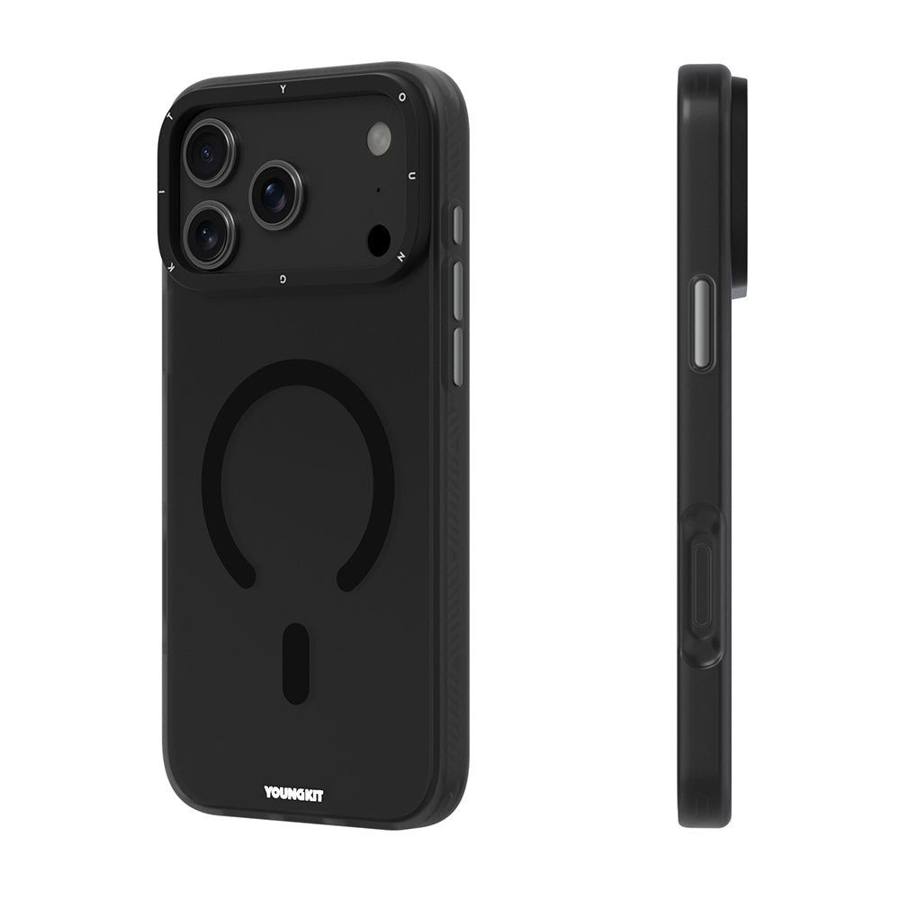 Apple iPhone 17 Pro Max Kılıf M-safe Şarj Özellikli Youngkit Hidden Sand Serisi Kapak Beyaz