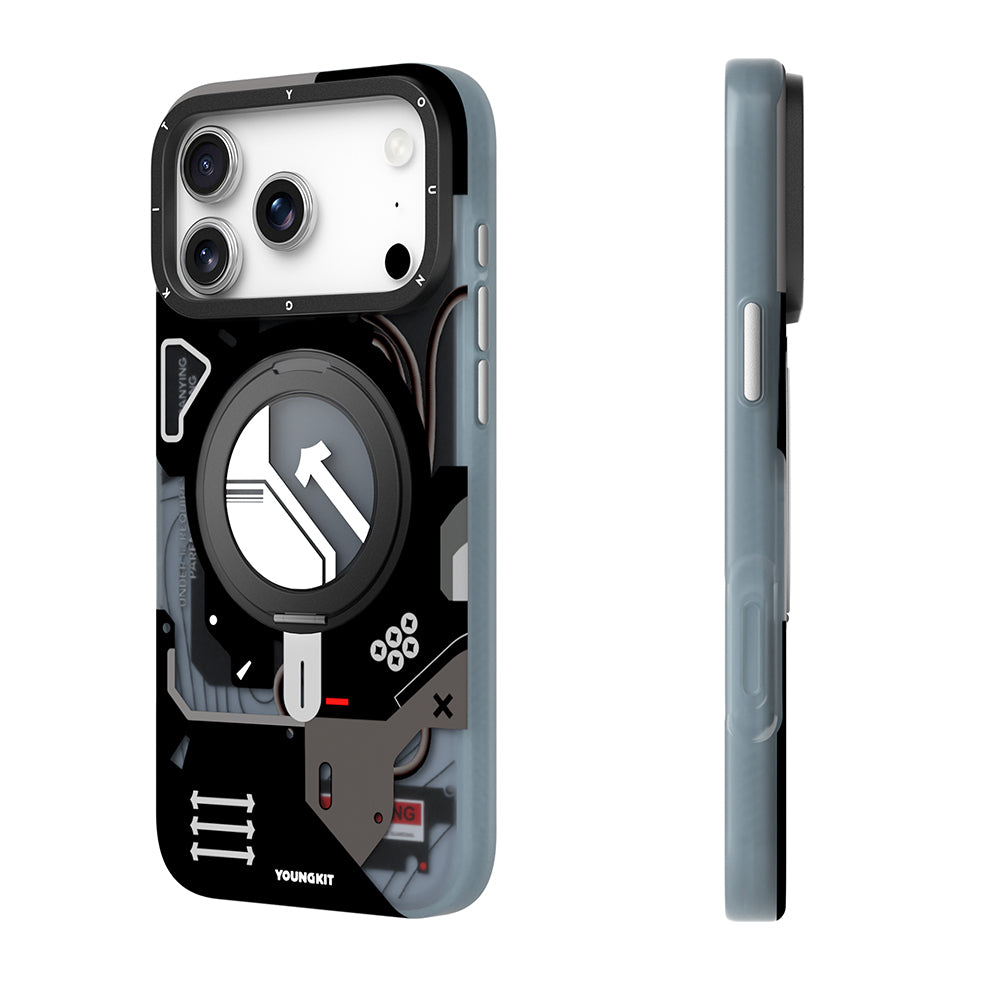 Apple iPhone 17 Pro Max Kılıf M-safe Şarj Özellikli Youngkit Starship Serisi Kapak Turuncu