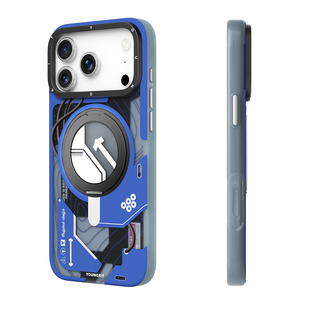 Apple iPhone 17 Pro Max Kılıf M-safe Şarj Özellikli Youngkit Starship Serisi Kapak Turuncu