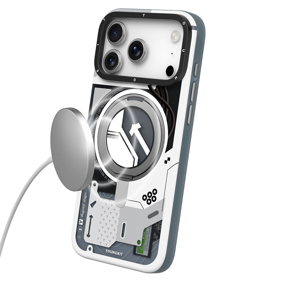 Apple iPhone 17 Pro Max Kılıf M-safe Şarj Özellikli Youngkit Starship Serisi Kapak Siyah