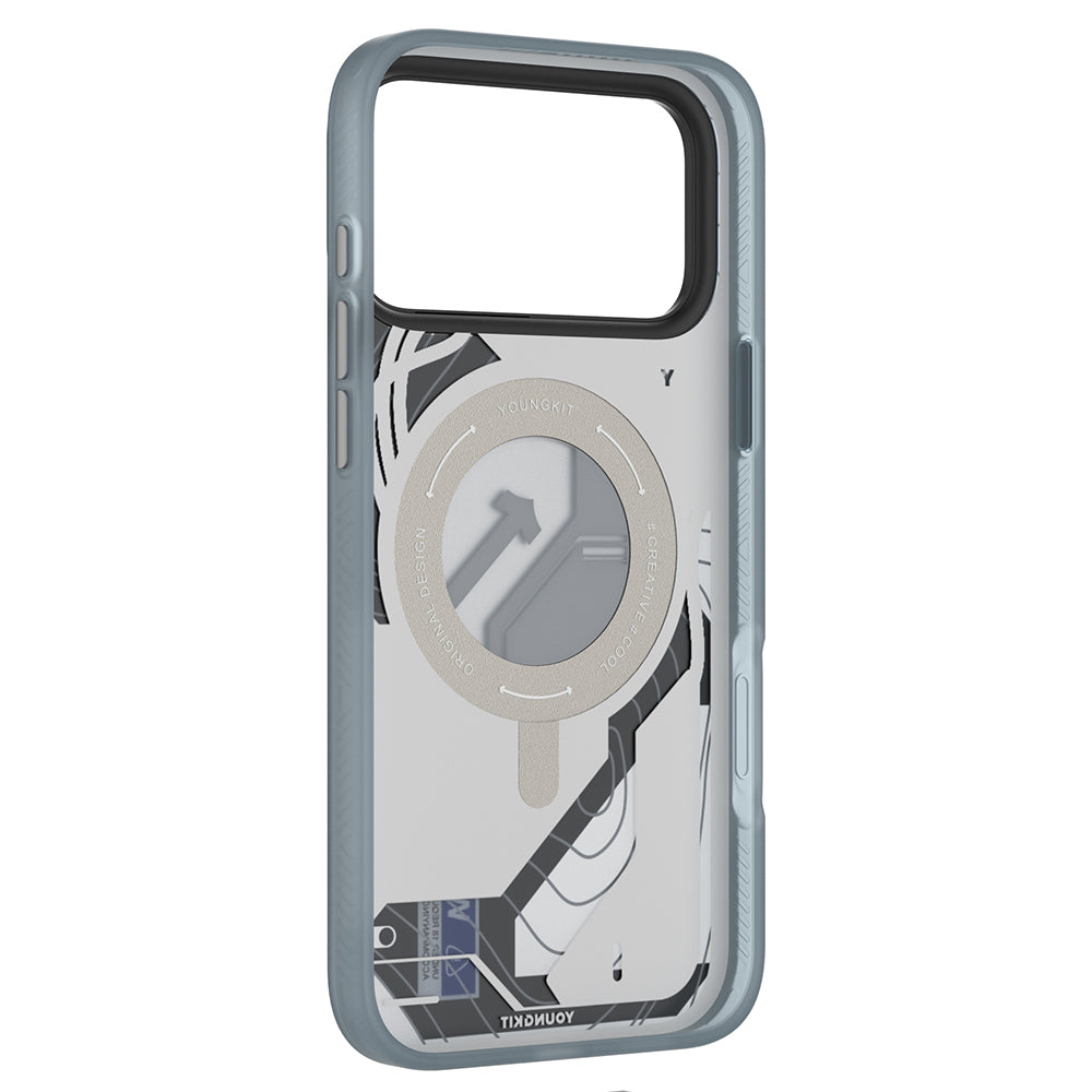 Apple iPhone 17 Pro Max Kılıf M-safe Şarj Özellikli Youngkit Starship Serisi Kapak Beyaz