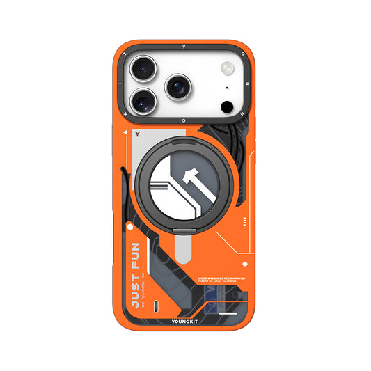 Apple iPhone 17 Pro Max Kılıf M-safe Şarj Özellikli Youngkit Starship Serisi Kapak Turuncu