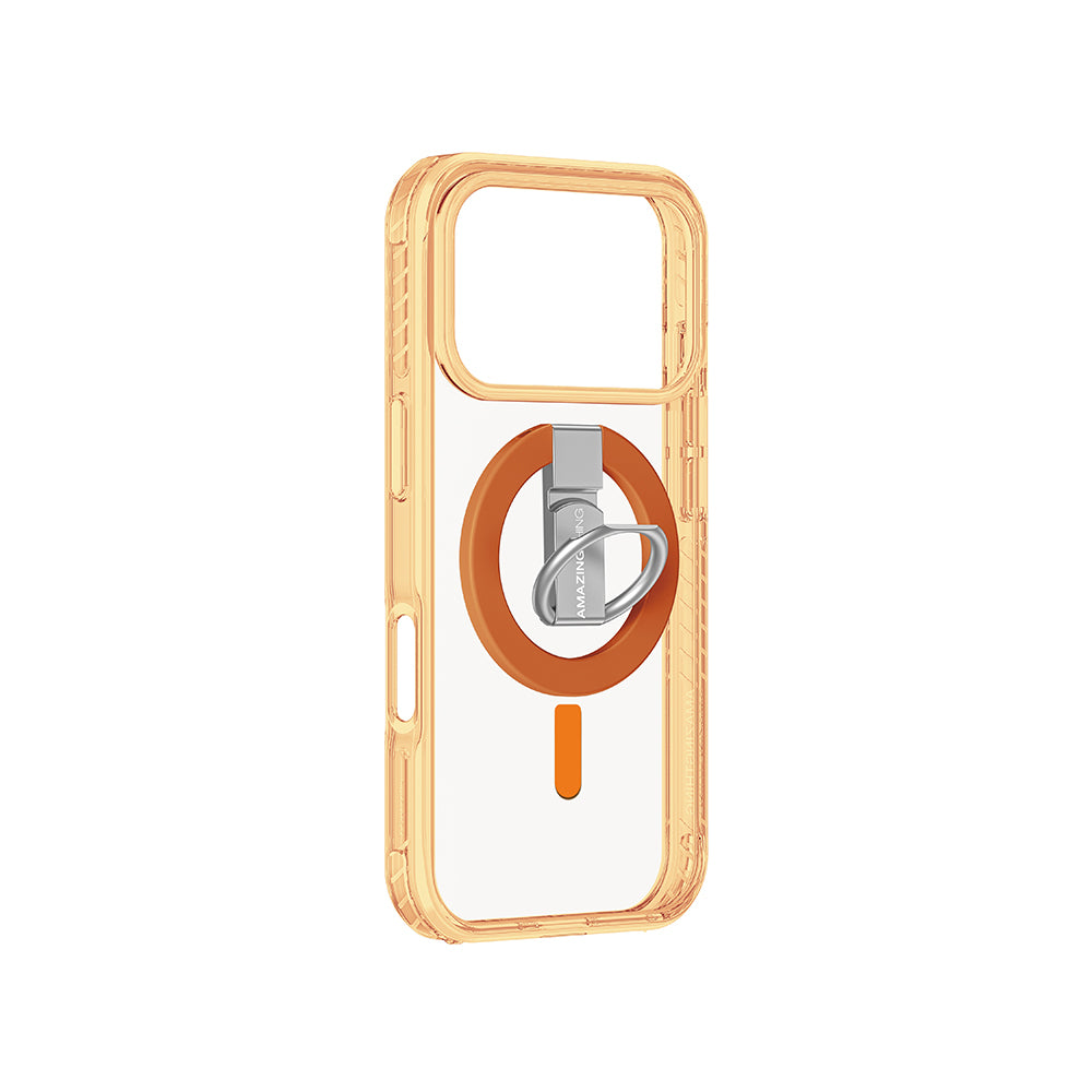 Apple iPhone 17 Pro Max Kılıf M-safe Şarj Özellikli Yüzük Standlı Amazingthing Titan Pro Serisi Kapak Mavi