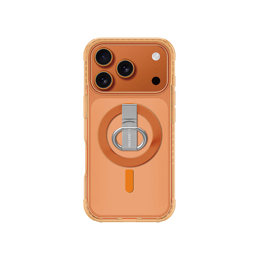 Apple iPhone 17 Pro Max Kılıf M-safe Şarj Özellikli Yüzük Standlı Amazingthing Titan Pro Serisi Kapak Mavi