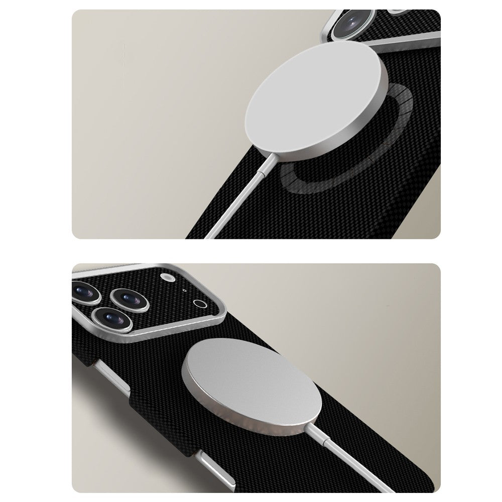 Apple iPhone 17 Pro Max Kılıf M-Safe Şarj Özellikli Zore Paris Zerre Sert PC Kapak