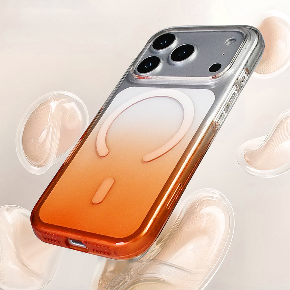 Apple iPhone 17 Pro Max Kılıf M-Safe Şarj Özellikli Zore Septik Silikon Kapak Turuncu