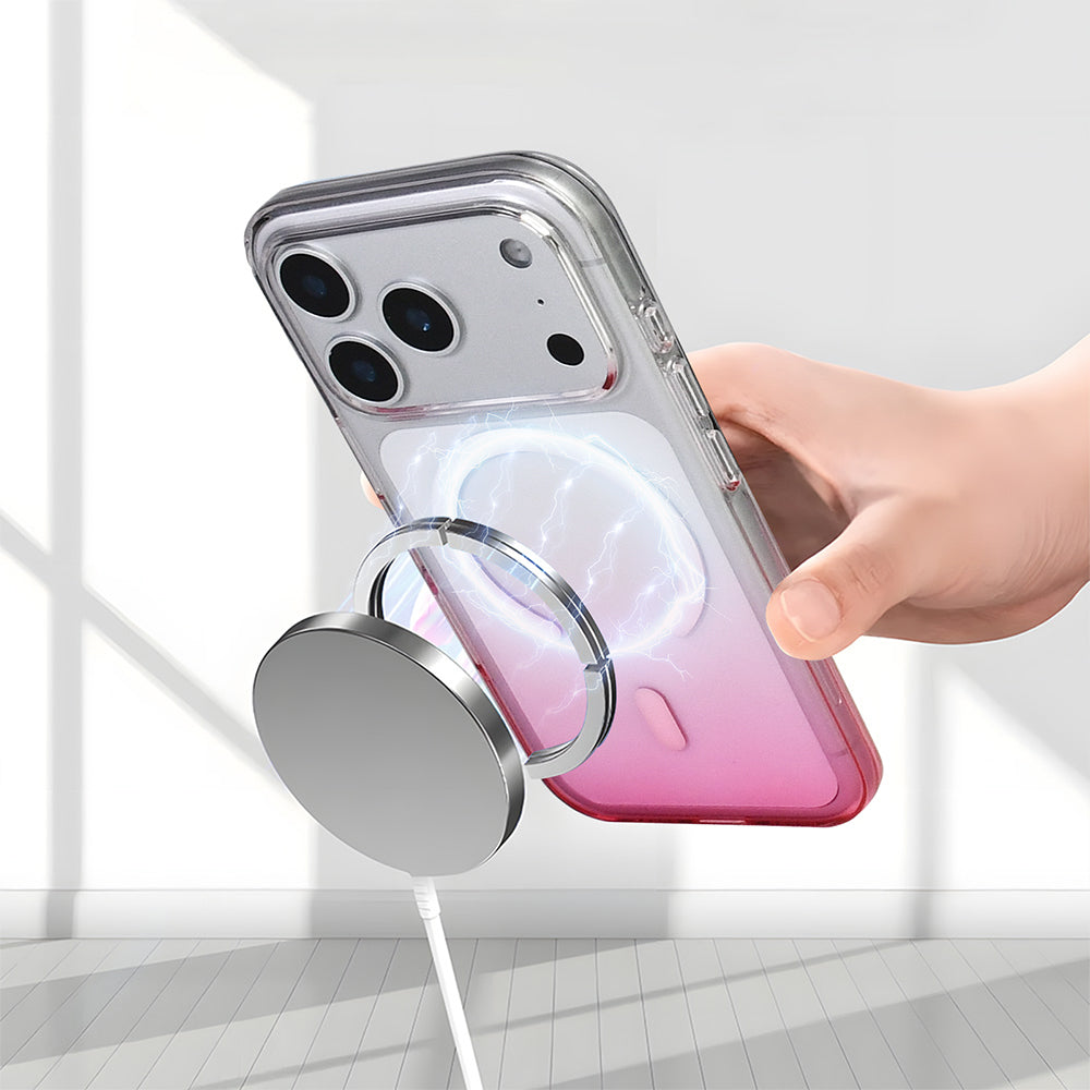 Apple iPhone 17 Pro Max Kılıf M-Safe Şarj Özellikli Zore Septik Silikon Kapak Turuncu