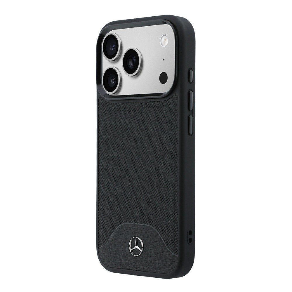 Apple iPhone 17 Pro Max Kılıf Mercedes Benz Orjinal Lisanslı M-safe Şarj Özellikli 3D Metal Logolu Wood Deri Dokumalı Kapak