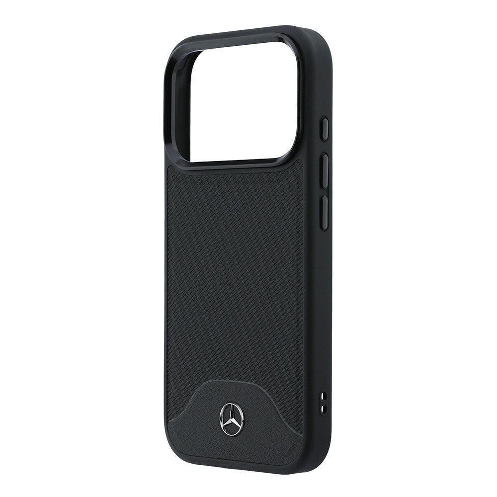 Apple iPhone 17 Pro Max Kılıf Mercedes Benz Orjinal Lisanslı M-safe Şarj Özellikli 3D Metal Logolu Wood Deri Dokumalı Kapak