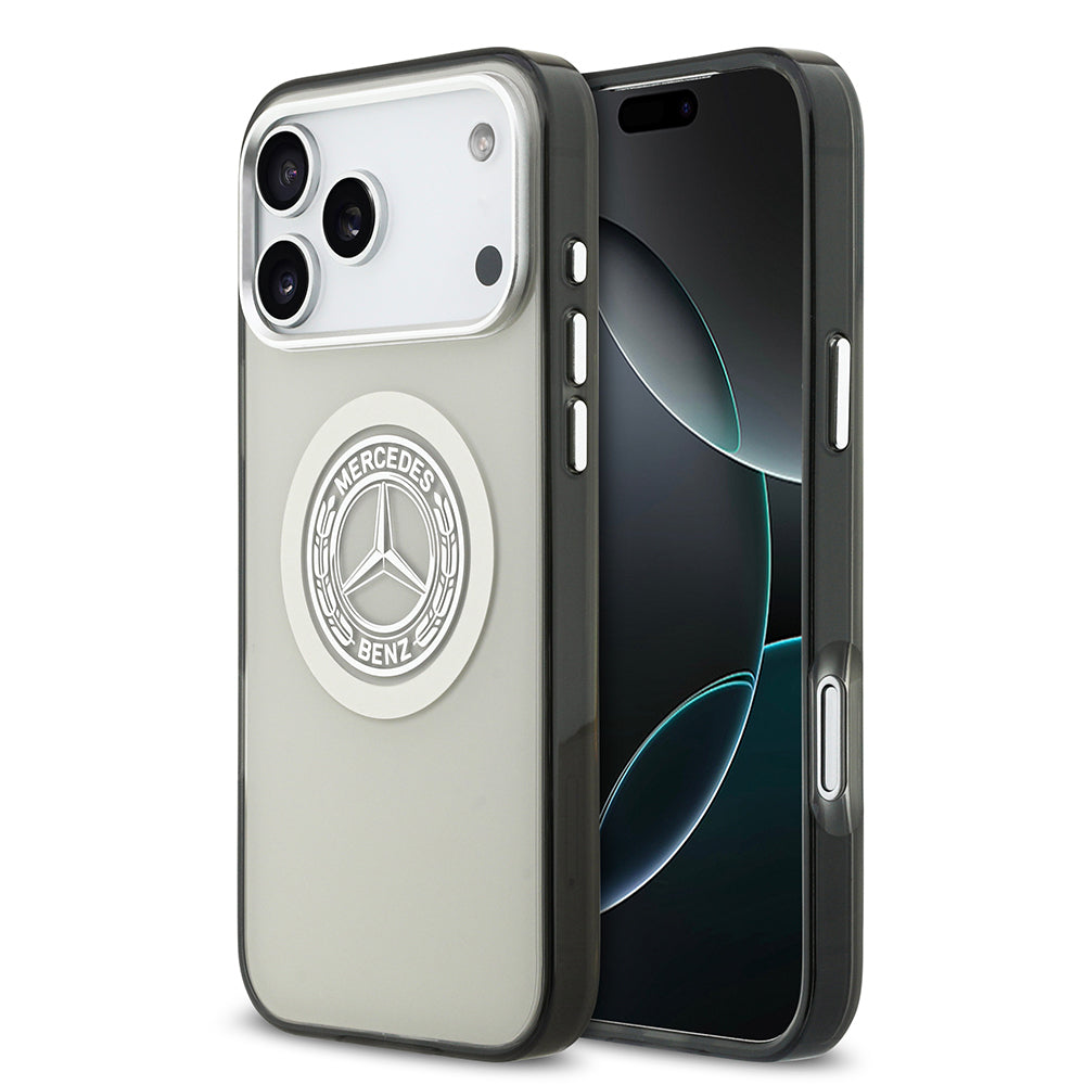 Apple iPhone 17 Pro Max Kılıf Mercedes Benz Orjinal Lisanslı M-safe Şarj Özellikli Çift Katmanlı PC Nostaljik Yıldız Dizayn Kapak