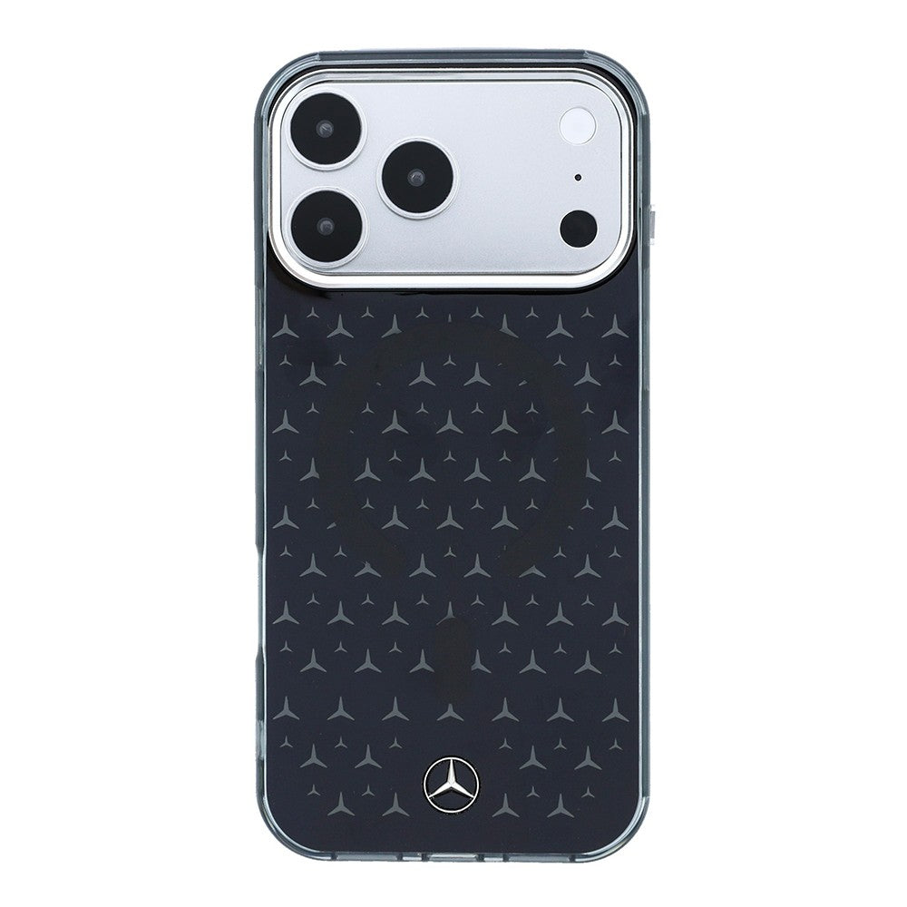 Apple iPhone 17 Pro Max Kılıf Mercedes Benz Orjinal Lisanslı M-Safe Şarj Özellikli Çift Katmanlı Yıldız Desenli Dizayn Kapak