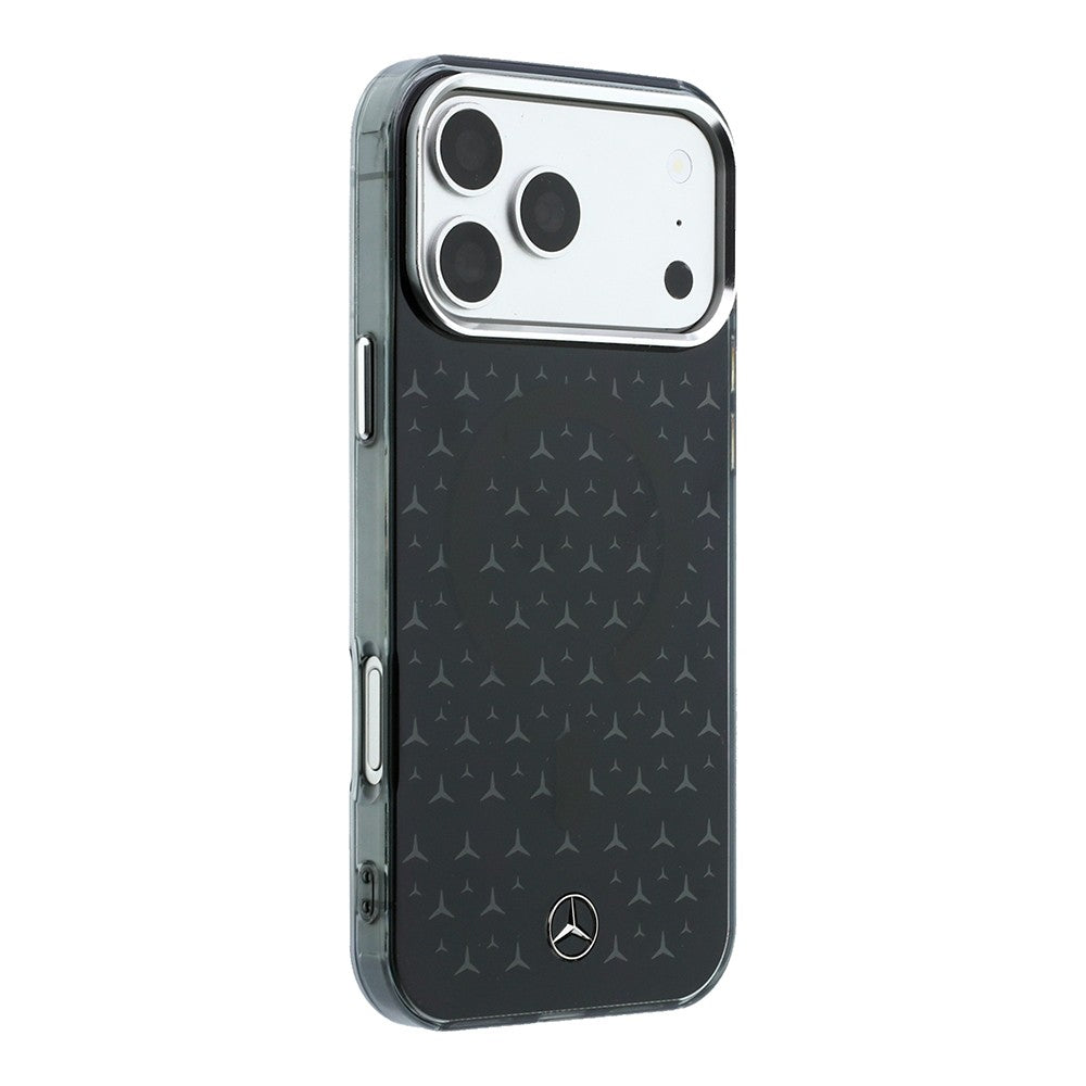 Apple iPhone 17 Pro Max Kılıf Mercedes Benz Orjinal Lisanslı M-Safe Şarj Özellikli Çift Katmanlı Yıldız Desenli Dizayn Kapak