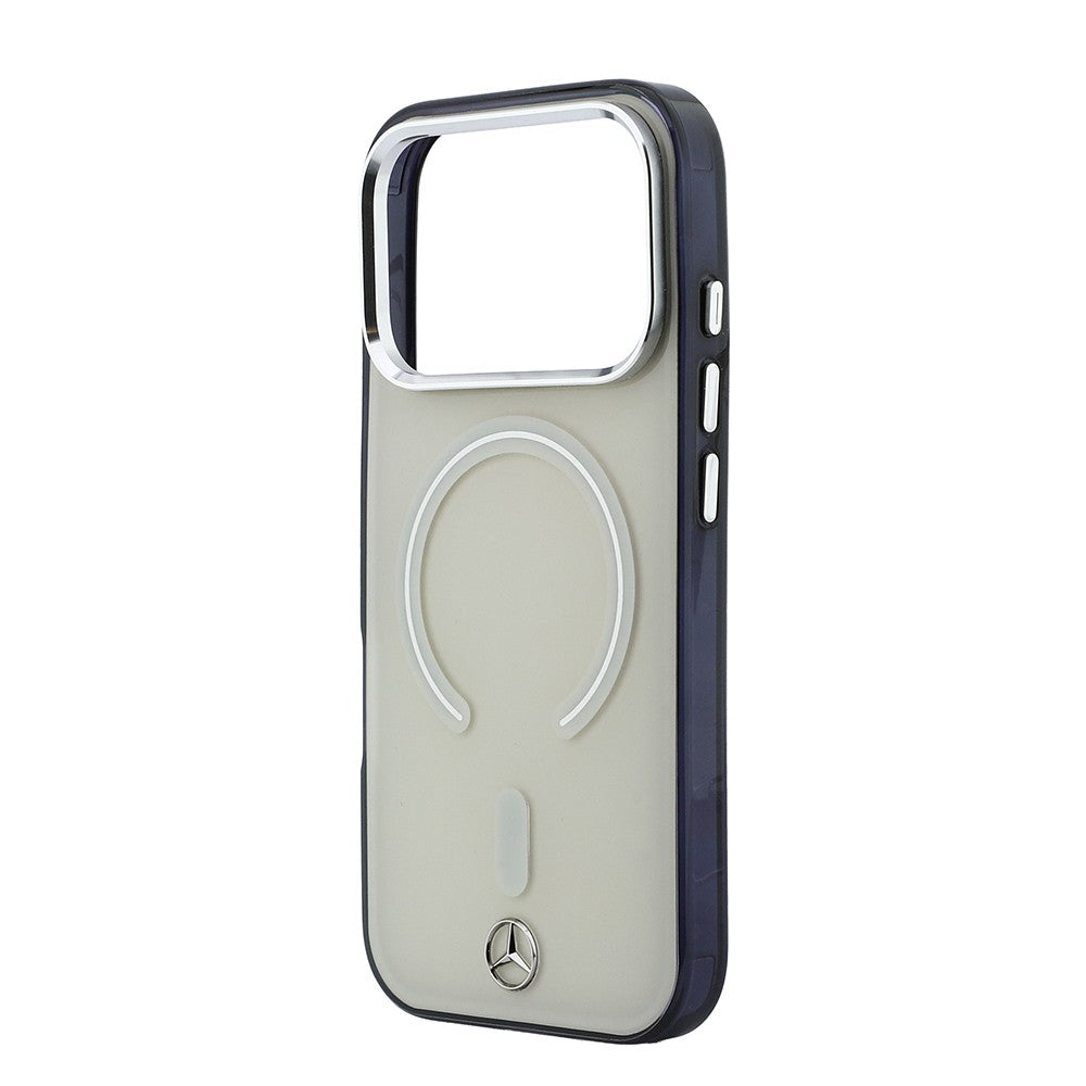 Apple iPhone 17 Pro Max Kılıf Mercedes Benz Orjinal Lisanslı M-safe Şarj Özellikli Saydam Yüzey İkonik 3D Metal Logolu Kapak