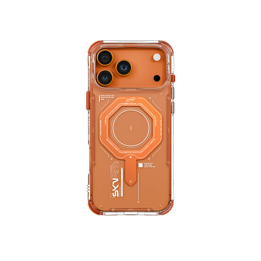 Apple iPhone 17 Pro Max Kılıf SkinArma M-safe Şarj Özellikli Airbag Tasarımlı Magma Kapak Turuncu