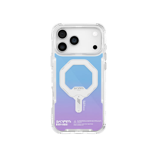 Apple iPhone 17 Pro Max Kılıf Skinarma M-Safe Şarj Özellikli IML Baskılı Holografik MYST Kapak Colorful
