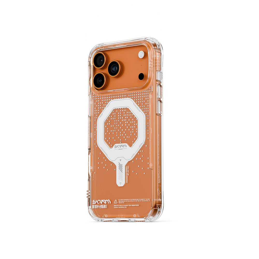 Apple iPhone 17 Pro Max Kılıf Skinarma M-Safe Şarj Özellikli IML Baskılı Holografik MYST Kapak Colorful
