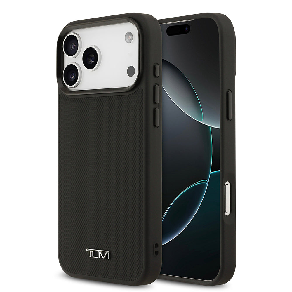 Apple iPhone 17 Pro Max Kılıf TUMI M-safe Şarj Özellikli Deri Noktalı Dizayn Kapak