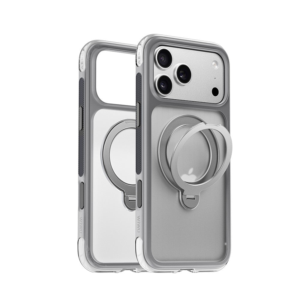 Apple iPhone 17 Pro Max Kılıf Wiwu AS-203 AeroShield Ultra Serisi M-safe Şarj Özellikli Airbag Tasarımlı Standlı Kapak