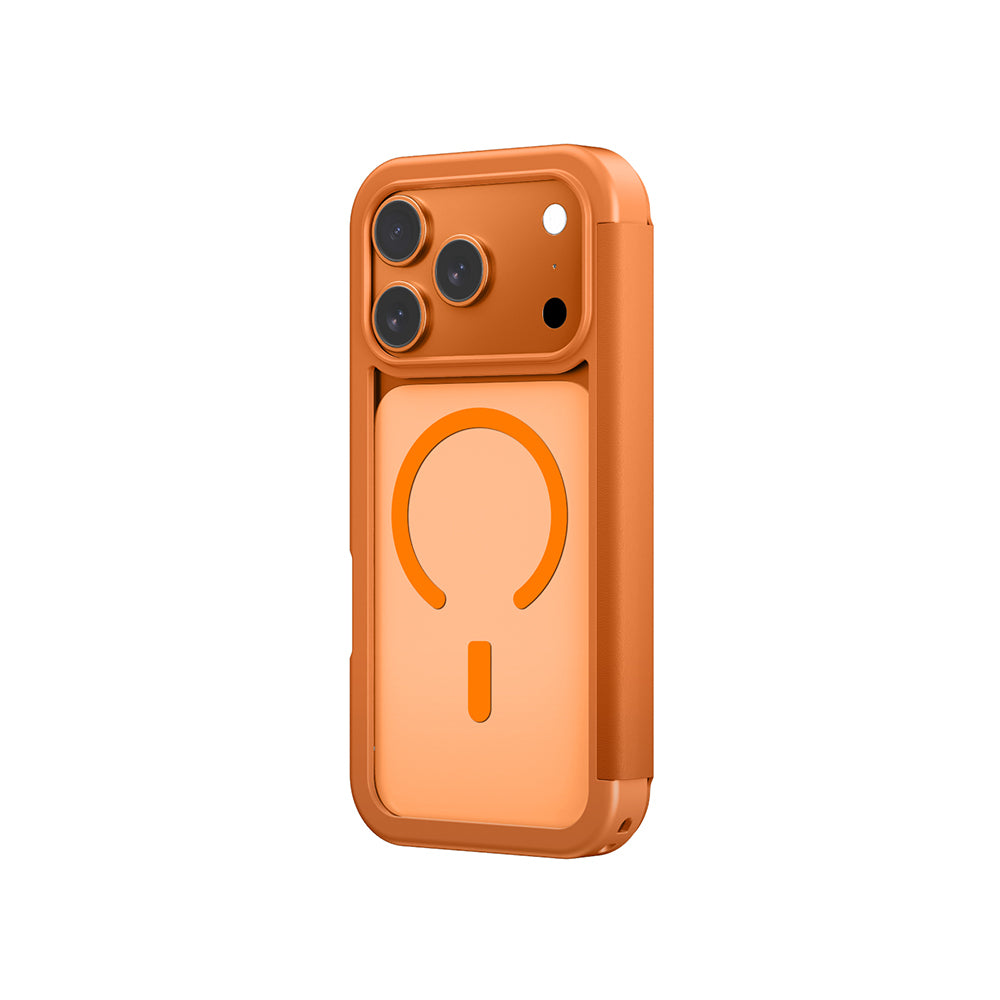 Apple iPhone 17 Pro Max PU Kartlıklı Kapaklı Amazingthing Glamour Foilo Serisi Kılıf Siyah