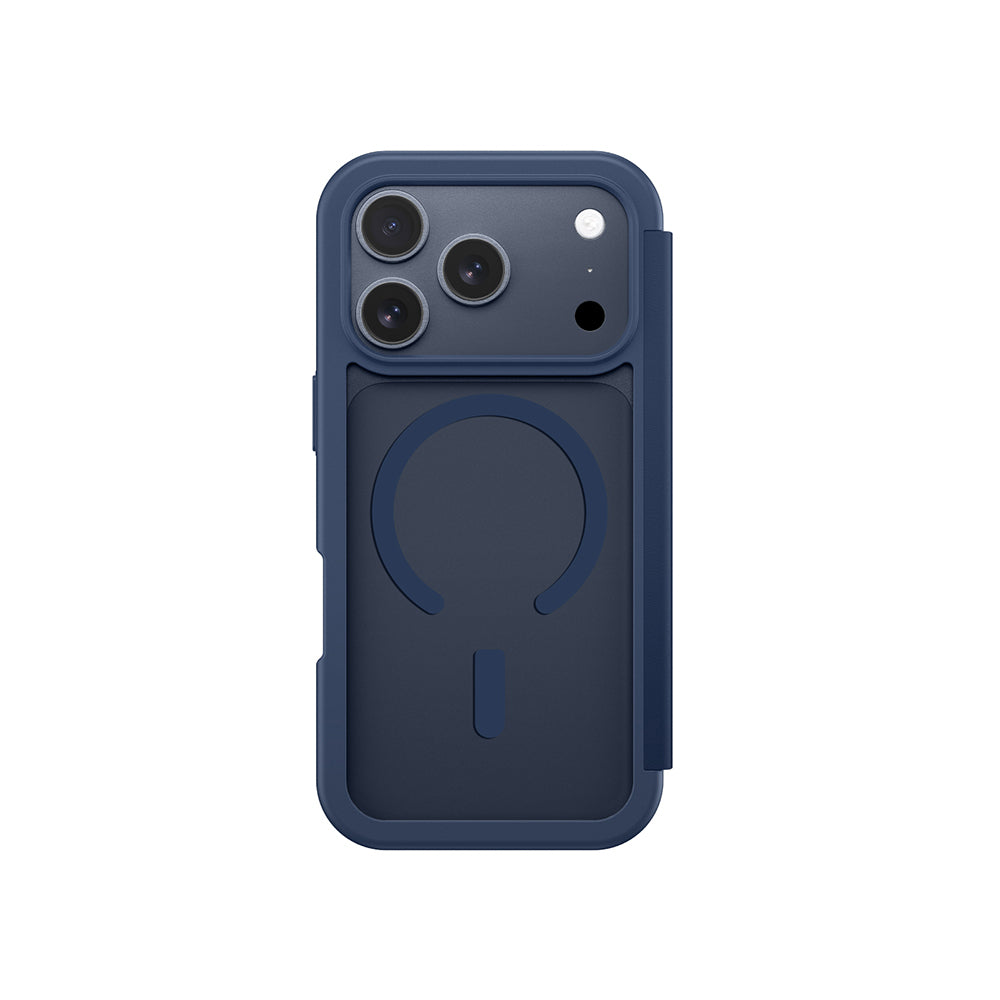 Apple iPhone 17 Pro Max PU Kartlıklı Kapaklı Amazingthing Glamour Foilo Serisi Kılıf Siyah