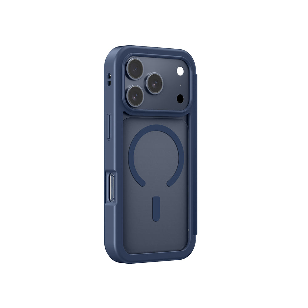 Apple iPhone 17 Pro Max PU Kartlıklı Kapaklı Amazingthing Glamour Foilo Serisi Kılıf Siyah