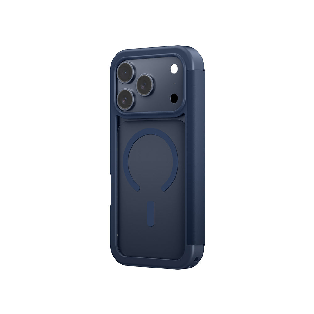 Apple iPhone 17 Pro Max PU Kartlıklı Kapaklı Amazingthing Glamour Foilo Serisi Kılıf Siyah