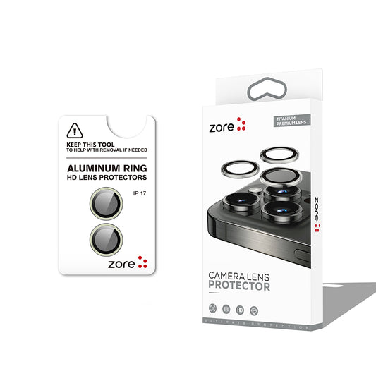 Apple iPhone 17 Zore CL-12 Premium Safir Parmak İzi Bırakmayan Anti-Reflective Kamera Lens Koruyucu Gümüş