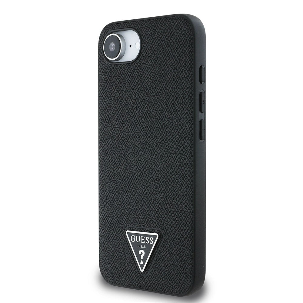 Apple iPhone 17E Kılıf Guess Orjinal Lisanslı M-safe Şarj Özellikli Grained Triangle Kapak