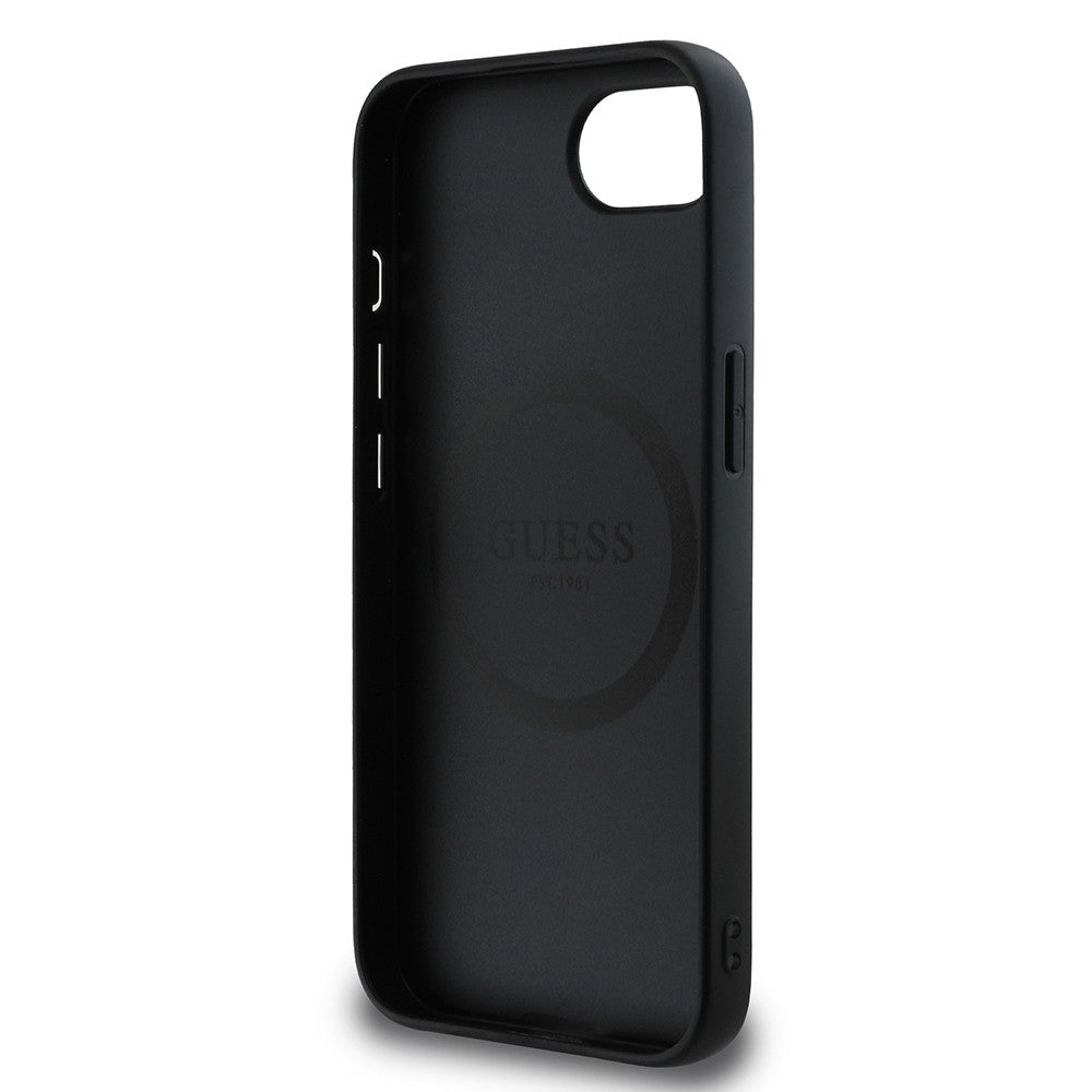Apple iPhone 17E Kılıf Guess Orjinal Lisanslı M-safe Şarj Özellikli Grained Triangle Kapak
