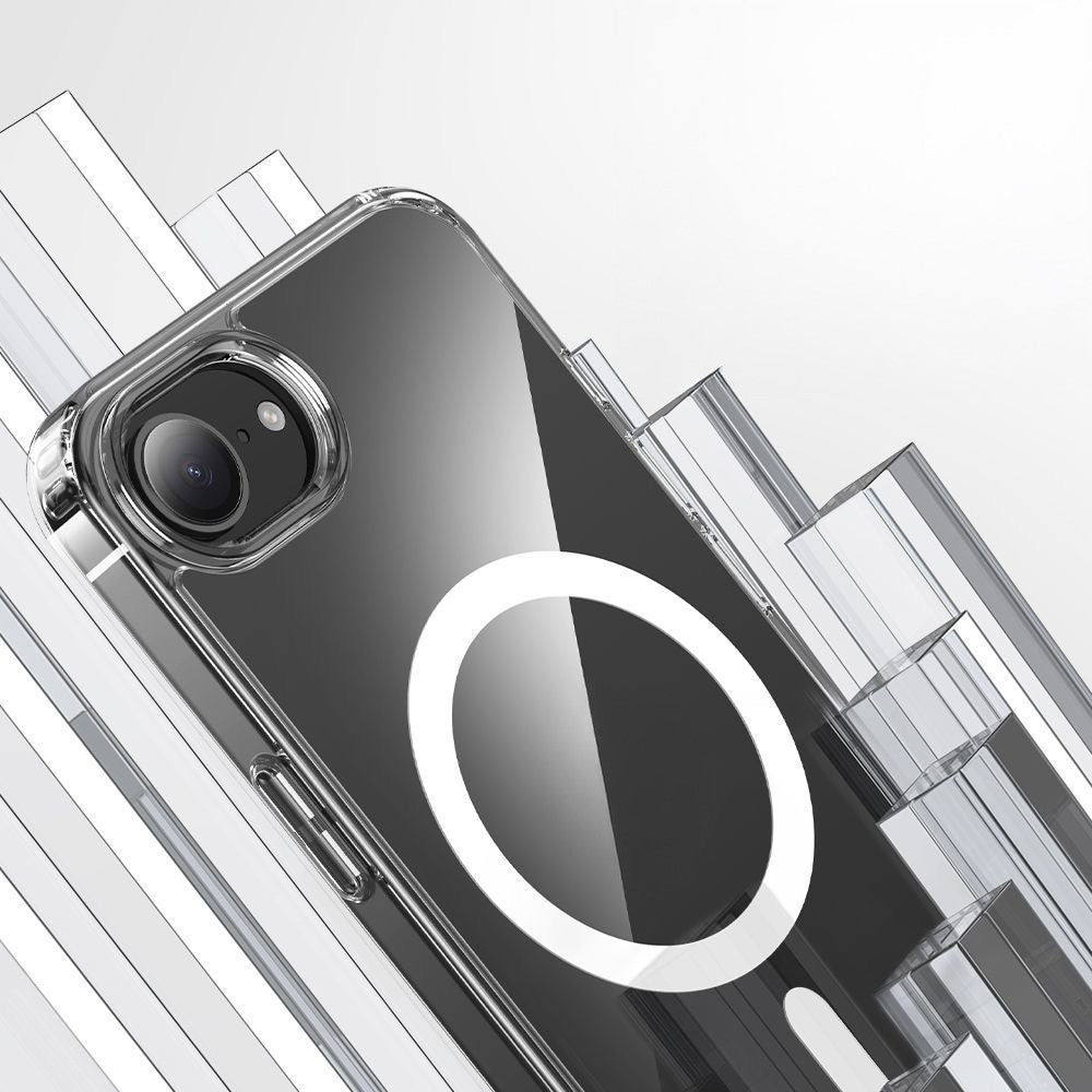 Apple iPhone 17E Kılıf M-safe Şarj Özellikli Şeffaf Sert PC Zore Embos Kapak