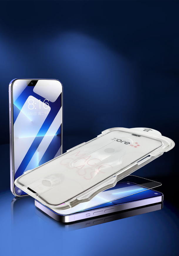 Apple iPhone 17E Zore Kolay Uygulama Aparatlı 5D Magic Glass Cam Ekran Koruyucu