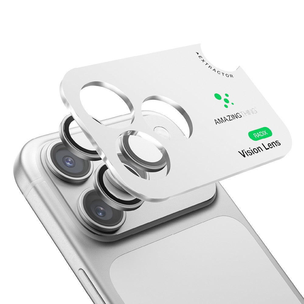 Apple iPhone 18 Pro Amazingthing Radix Vision Parlama Önleyici Kamera Lens Koruyucu + Kolay Uygulama Aparatlı