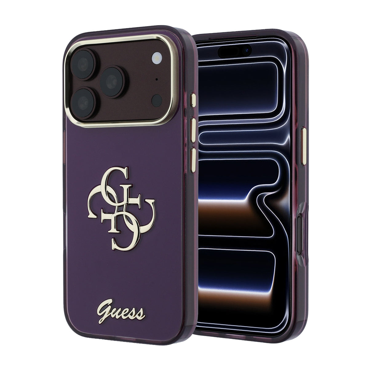 Apple iPhone 18 Pro Kılıf Guess Orjinal Lisanslı Yazı ve 4G Büyük Metal Logolu Silikon Kapak