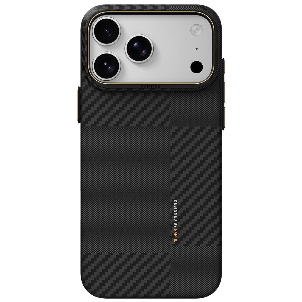 Apple iPhone 18 Pro Kılıf M-safe Şarj Özellikli 600D Metal Kamera Çerçeveli Raptic Aramid Karbon Fiber Geotik Serisi Kapak