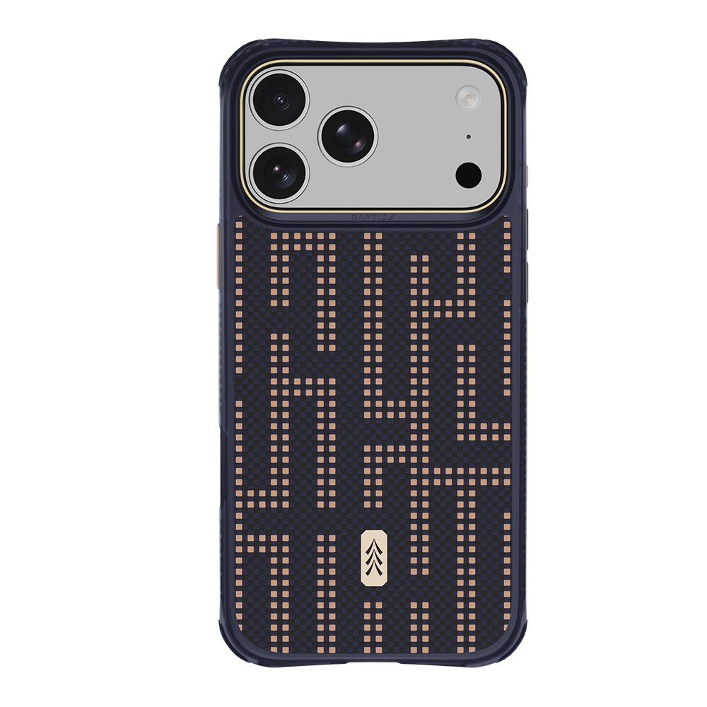 Apple iPhone 18 Pro Kılıf M-safe Şarj Özellikli Raptic Aramid Dual Grid Serisi Karbon Kapak