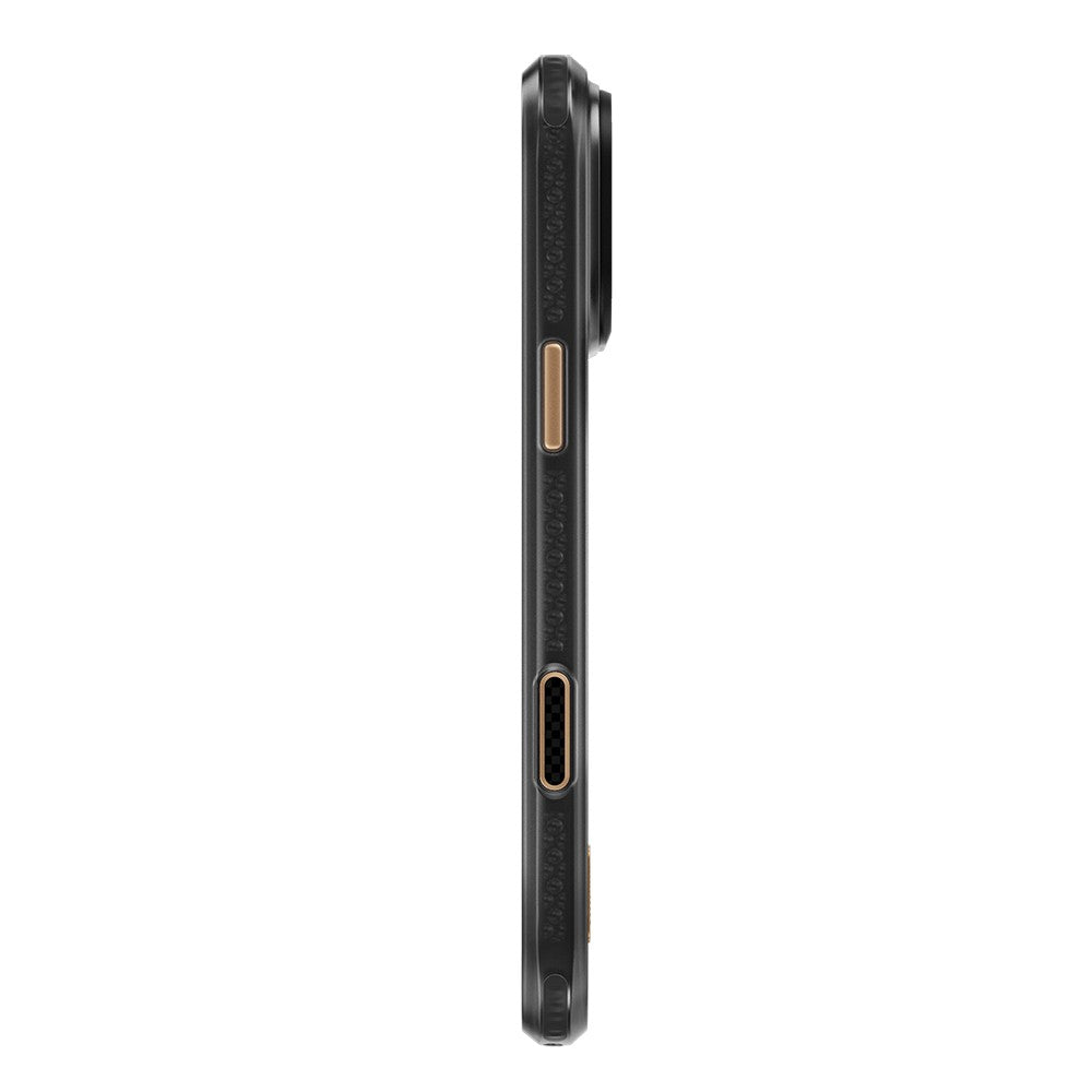 Apple iPhone 18 Pro Kılıf M-safe Şarj Özellikli Raptic Aramid Dual Rise Serisi 24 Ayar Altın Kaplamalı Karbon Kapak