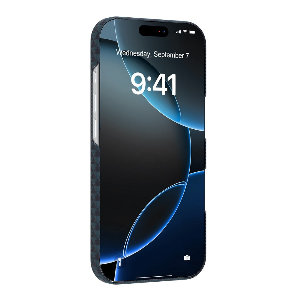 Apple iPhone 18 Pro Kılıf M-safe Şarj Özellikli Raptic Aramid Skin Origin Serisi Karbon Kapak