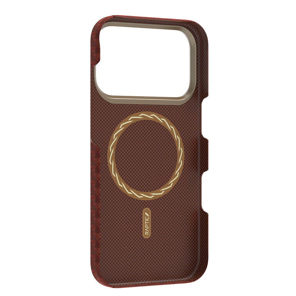 Apple iPhone 18 Pro Kılıf M-safe Şarj Özellikli Raptic Aramid Skin Origin Serisi Karbon Kapak